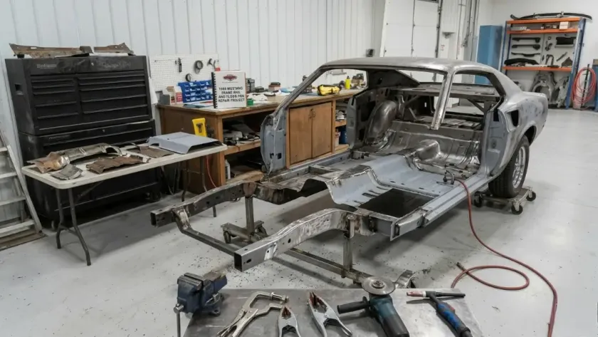 1969 Mustang frame rail and floor pan repair
